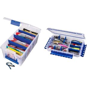Flambeau Outdoors 4510 Super Half Satchel Soft Bait Organizer 15x8x6.25 بوصة في نهاية المطاف مقاوم للماء Tuff Tainer صندوق معالجة صيد الأسماك (يتضمن فواصل زيروست) in Kuwait