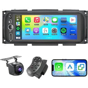 راديو سيارة Plug&Play 4+64G Android 15 لسيارة Dodge Ram 1500/2500/3500/4000 2002-2006، لسيارة Jeep Grand Cherokee 1999-2004، لسيارة Wrangler 2003-2006 CarPlay Android Auto 6.9 بوصة IPS شاشة تعمل باللمس مع كاميرا احتياطية in Kuwait