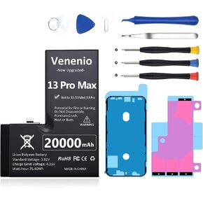[20000mAh] Battery for iPhone 13 Pro Max, 2026 New Upgrade High Capacity Replacement Battery for iPhone 13 Pro Max Models A2643 A2484 A2641 A2644 A2645 with Complete Repair Tool kit in Saudi Arabia