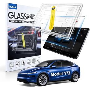 BJSIA Screen Protector compatible with 2026 Tesla Model Y Juniper(Premium & Performance) Screen Protector [No Glare & Anti-Fingerprint] – 16" Tempered Glass for Premium & Performance Model, Bubble-Free, with Alignment Kit – Model Y 2026 Car Accessories in Kuwait