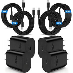 2Pack 45W Super Fast Charger Type C 10ft,USB C Wall Charging and Long Android Phone Charger Cable Cord for Samsung Galaxy S26 Ultra/S26/S26+/S25 Plus/S25/S24+/S24 Ultra/S23 Ultra/S22 Plus/S21/Note 20 in Kuwait