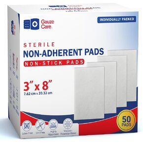 Gauze Care 2x3 Inch - Pack 100 Non-Stick Gauze Pads for Wounds, Non-Adherent, Highly Absorbent, Painless Removal, Individually Wrapped for Extra Protection in Kuwait