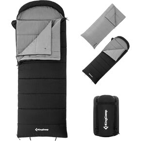 KingCamp 3-in-1 Sleeping Bag for Adults, Flannel Lining Sleeping Bag,Black in Kuwait