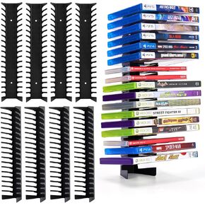 4 Pack Video Game Case Storage Wall Mount - Holds Up to 72 Disc Boxes,Metal Wall Mounted Game Case Holder for PS,DVD,Xbox Game Organizer in Kuwait