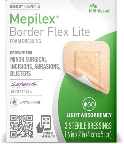 Mepilex Border Flex Lite 3 x 3 in (7.5x7.5 cm) Hospital Quality Dressings in Kuwait