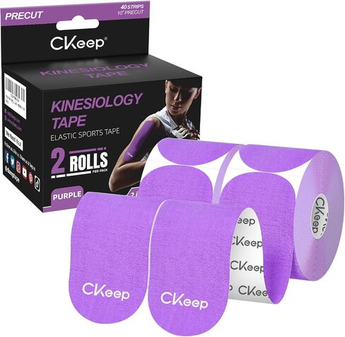 CKeep Kinesiology Tape, 40 Count Elastic k Tape precut Strips, Beige in Kuwait
