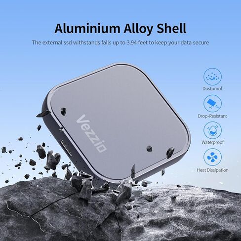 Vezzio 512GB Magnetic Portable SSD, USB3.2 Gen2x2 510MB/s, Aluminium Alloy in Saudi Arabia