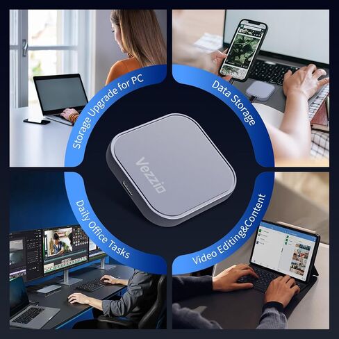 Vezzio 512GB Magnetic Portable SSD, USB3.2 Gen2x2 510MB/s, Aluminium Alloy in Saudi Arabia