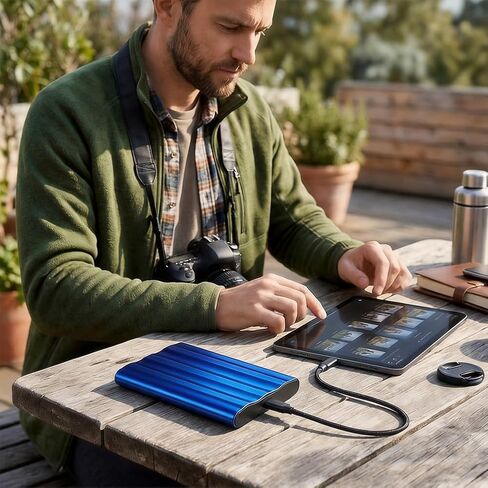 64GB Portable Memory Expander, External Solid State Driv - IP65 Water & Dust Resistant,Fast Transmission Storage Upgrade/Blue in Saudi Arabia