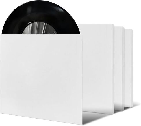 20 Pcs 7 Inch Vinyl Record Paper Jackets, Anti-Static Record Sleeve Covers, Acid-Free White Paper Vinyl Sleeves for 45 RPM Singles (Style B) in Saudi Arabia
