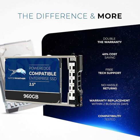 960GB 3D TLC SAS 12Gb/s 2.5" 15mm SSD for Dell PowerEdge Servers | Enterprise Solid State Drive in G13 Tray in Kuwait