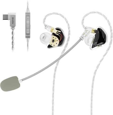 BASN Bmaster GC Triple Drivers in Ear Gaming Earbuds with Mic, Black in Saudi Arabia