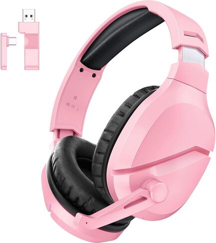WolfLawS Wireless Gaming Headset with Mic for PS5 PC PS4, Pink in Kuwait