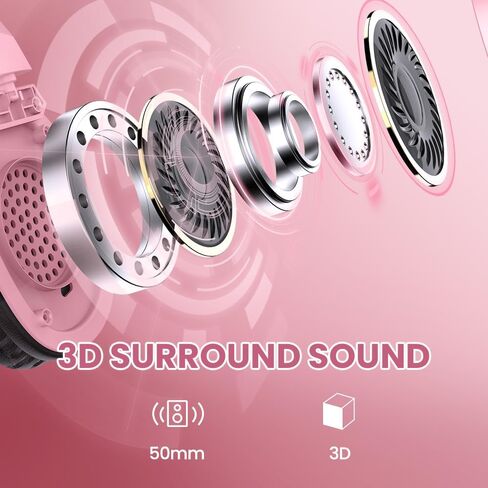 WolfLawS Wireless Gaming Headset with Mic for PS5 PC PS4, Pink in Kuwait