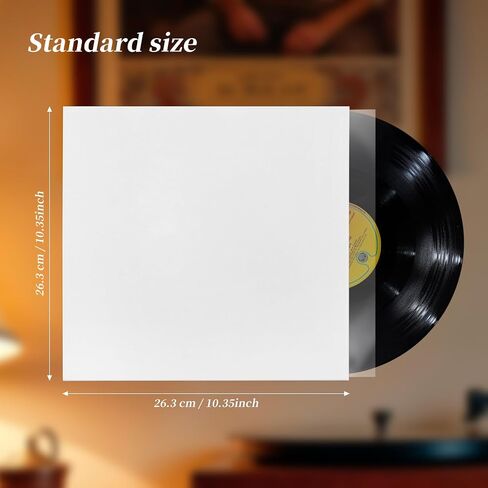 10" White Vinyl Record Outer Jackets – Anti-Static, 350gsm Blank Cardboard Sleeves for 78 RPM Albums, 20 Pack in Saudi Arabia