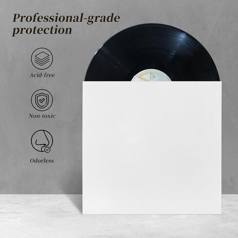 10" White Vinyl Record Outer Jackets – Anti-Static, 350gsm Blank Cardboard Sleeves for 78 RPM Albums, 20 Pack in Saudi Arabia