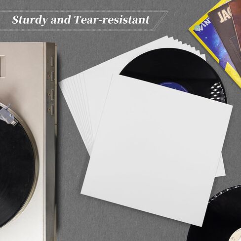 10" White Vinyl Record Outer Jackets – Anti-Static, 350gsm Blank Cardboard Sleeves for 78 RPM Albums, 20 Pack in Saudi Arabia
