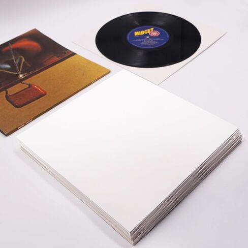 10" White Vinyl Record Outer Jackets – Anti-Static, 350gsm Blank Cardboard Sleeves for 78 RPM Albums, 20 Pack in Saudi Arabia