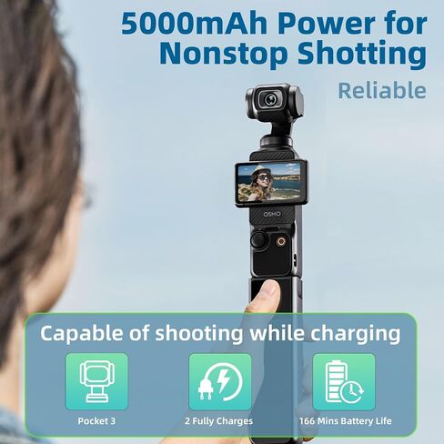 5000mAh Battery Handle Compatible with DJI osmo Pocket 3 in Kuwait