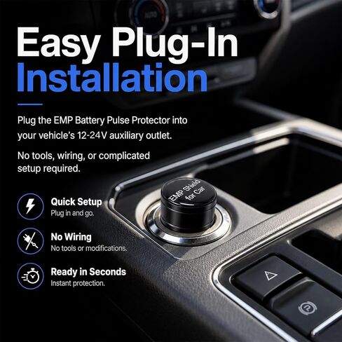 EMP Protection for Car – EMP Car Shield & Blocker Device, 12V-24V DC Vehicles Surge Protector for Truck/SUV/car, Lightning & Solar Activity Defense for Vehicle Electronics，Electronic Pulse Blocker in Saudi Arabia