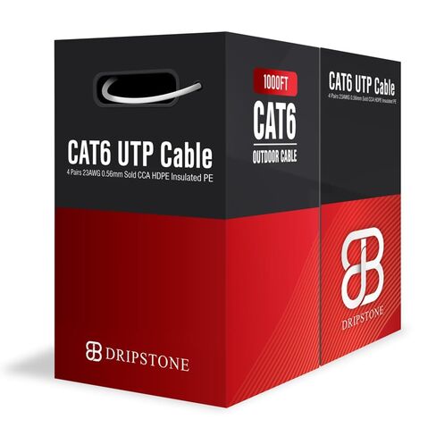 CAT6 Direct Burial Bulk Ethernet Cable 1000ft 23AWG Solid CCA Waterproof in Kuwait
