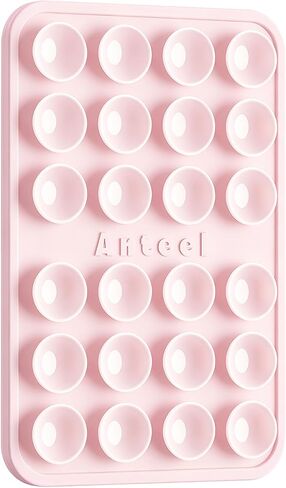 PKYAA Anteel Max - Silicone Suction Phone Case Adhesive Mount, Upgraded Super Strong Grip, Durable, Easy to Use, Hands-Free Sticky Phone Holder for Selfies, Tiktok Videos, 2.56"x3.94" (Light Pink) in Kuwait