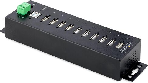 StarTech 10-Port Industrial USB 2.0 Hub, Rugged, TAA (USB210AIND-USB-A-HUB) in Saudi Arabia