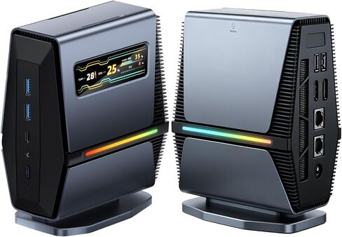 Mini PC LED Display AMD Ryzen 7 8745HS 16GB DDR5 1TB SSD Dual 2.5G LAN in Saudi Arabia