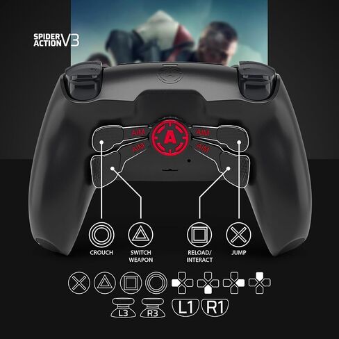 AimControllers Compatible with P-S5 Console & PC | Custommade Wireless Gaming Controller with 4 Back Remappable Paddles | Gaming Accessories Electronics DEXTER in Kuwait