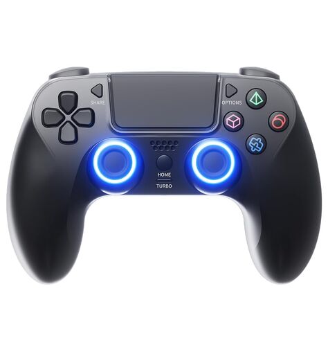 Black Wireless Controller Compatible for PS-5/Pro/Slim/PC, Gradient Color RGB mode/haptic feedback/1000 mAH battery/Motion Sensing/3.5mm Audio Jack in Kuwait