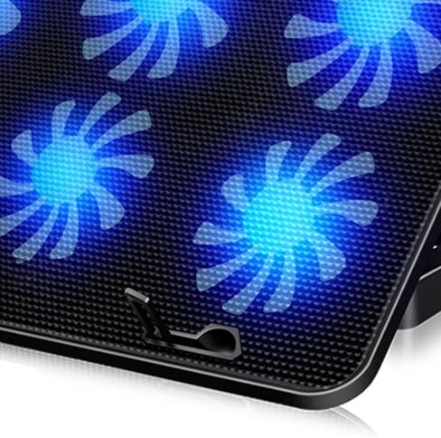 Tyenaza Laptop Cooling Pad, 12"-17" Laptop Cooler with 6 High Speed Fans, Height Adjustable Black Notebook Cooler Cooling Stand in Saudi Arabia