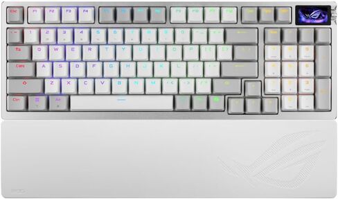 ASUS ROG Azoth Extreme Wireless Mechanical Gaming Keyboard – 75% TKL, ROG NX Snow Linear Switches, PBT Keycaps, Aluminum Chassis, Carbon Fiber, Gasket Mount, Color OLED Screen, PC/Mac Support - Black in Saudi Arabia