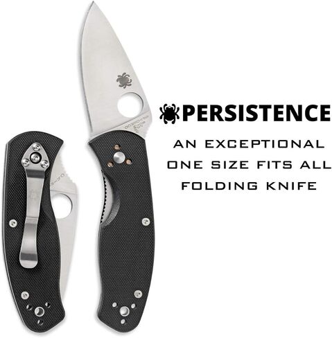 Spyderco Persistence Value Knife with 2.77" Stainless Steel Blade and Durable Black G-10 Handle - PlainEdge - C136GP in Saudi Arabia