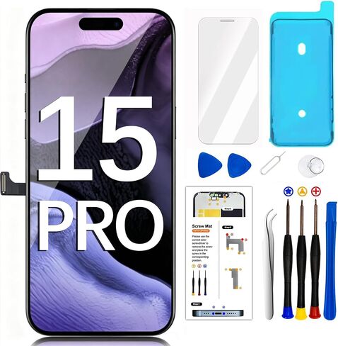 LMQ for iPhone 15 Pro Screen Replacement 6.1'' LCD with Repair Tool Kits in Saudi Arabia