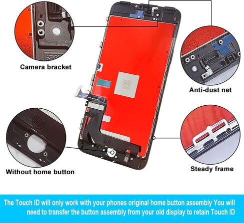 LMQ for iPhone 7 Plus Screen Replacement 5.5'' Black with Repair Tools Kit in Saudi Arabia