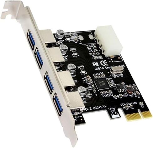 بطاقة محول PCIe x1 4-Port USB 3.0 Expansion Hub (أسود) in Kuwait