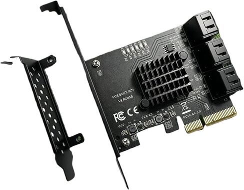 بطاقة توسيع PCIe x4 ASM1166 ذات 6 منافذ SATA 3.0 بسرعة 6 جيجابت في الثانية in Kuwait
