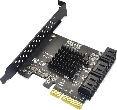 بطاقة توسيع PCIe x4 ASM1166 ذات 6 منافذ SATA 3.0 بسرعة 6 جيجابت في الثانية in Kuwait