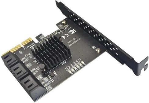 بطاقة توسيع PCIe x4 ASM1166 ذات 6 منافذ SATA 3.0 بسرعة 6 جيجابت في الثانية in Kuwait