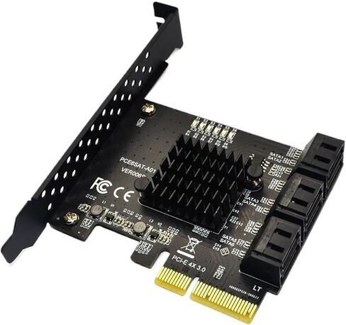 بطاقة توسيع PCIe x4 ASM1166 ذات 6 منافذ SATA 3.0 بسرعة 6 جيجابت في الثانية in Kuwait