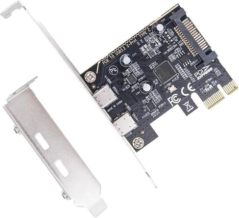 بطاقة PCIe x1 ASM1042 Dual USB3.2 Gen1 بسرعة 5 جيجابت في الثانية من النوع C in Kuwait