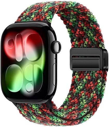 نايلون سبورت حلقة الساعات عصابات متوافقة مع Apple Watch Band Ultra 2 1 49mm 45mm 44mm 42mm 41mm 40mm 40mm 38mm ، حزام مقفل مغناطيسي منسوج مضفر ناعم لسلسلة iWatch 10/9/8/7/6/5/5/3/se ، النساء الرجال in Kuwait