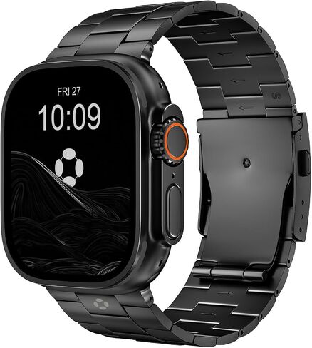 Titanium Watch Band Compatible with Apple Watch Ultra 3 & Ultra 2 1 49mm - 26mm Wide-Body Metal Apple Watch Ultra Band with Scratch Resistant DLC Coating for men - CRNS01 Business Series in Saudi Arabia
