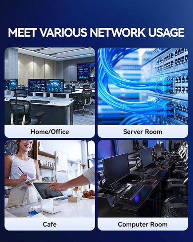 SAMZHE Cat 8 Ethernet Cable 50FT High Speed Braided Network Cord 40Gbps 2000Mhz Cat8 RJ45 Connectors Shielded LAN Cables Indoor Outdoor Compatible for Gaming PS5 Router Modem PC Xbox 50 ft in Kuwait