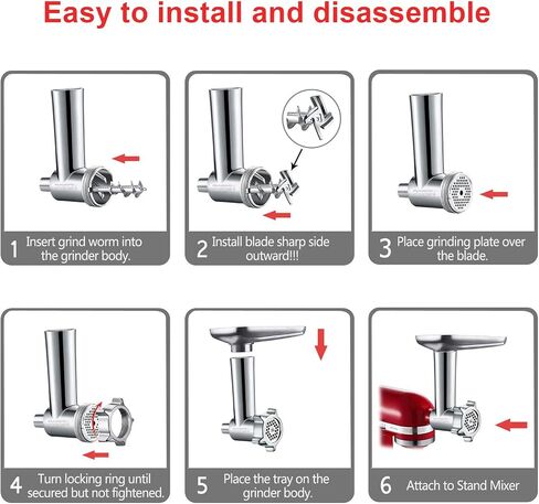 COFUN Meat Grinder for KitchenAid Mixer, All Metal Food Grinder in Kuwait