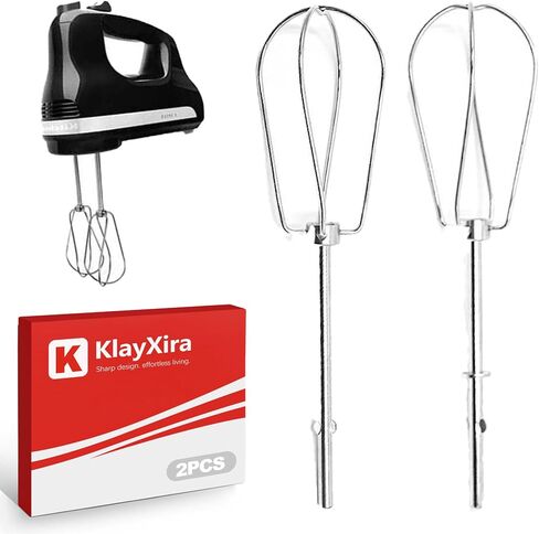2 Pack Stainless Steel Hand Mixer Beaters, Universal Replacement Attachments for Most Electric Handheld Mixers, Durable Whisk Accessories for Easy Baking, Mixing Eggs, Cream and Dough in Kuwait