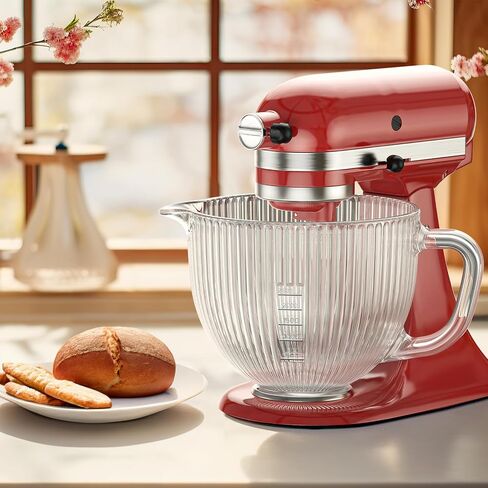 GVODE Glass Mixer Bowl for KitchenAid-Compatible 4.5-5 Qt Tilt-Head Mixers in Kuwait