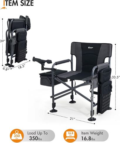 Portal Fishing Chair with Rod Holder,Folding Camping Chair in Kuwait