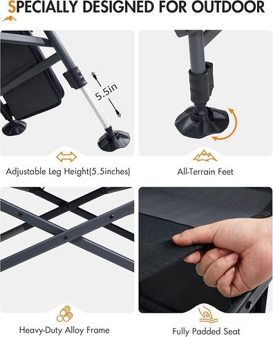 Portal Fishing Chair with Rod Holder,Folding Camping Chair in Kuwait