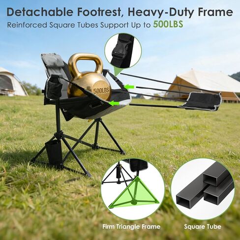 Suteck Hammock Camping Chair with Footrest,500LBS Oversized Swinging Chairs in Kuwait